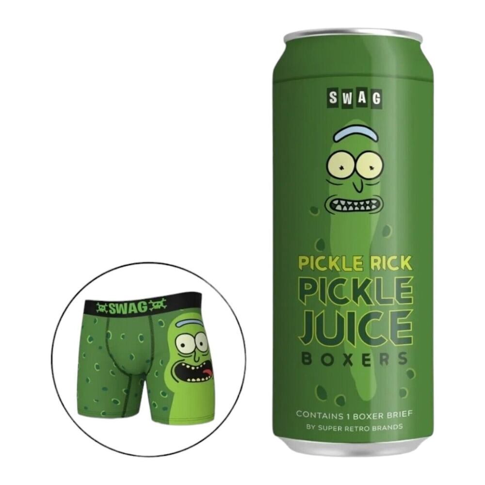 Rick And Morty Pickle Rick Pickle Juice Boxers by Swag SZ L